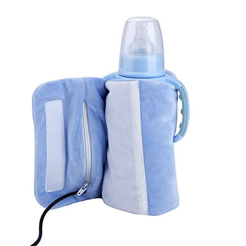 Calentador botellas leche usb, puede mantener caliente la leche o el agua del bebé bolsa multifuncional para enfriador bebidas taza té de café (azul)