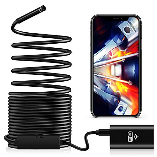 Cámara Endoscópica WiFi, Cámara de Inspección de 2,0 Megapíxeles HD con Luz LED Impermeable Endoscopio Cámara Borescope Rígido Cable Serpiente para Android iOS iPhone Tablet PC Smartphone - 10 Metros Cámara Endoscópica WiFi, Cámara de Inspección de 2,0 Megapíxeles HD con Luz LED Impermeable Endoscopio Cámara Borescope Rígido Cable Serpiente para Android iOS iPhone Tablet PC Smartphone - 10 Metros