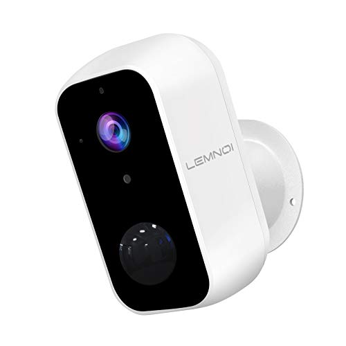 Cámara Vigilancia Exterior con Batería Recargable sin Cable, Lemnoi A100 Cámara IP 1080P 2.4G WiFi con Audio Bidireccional Visión Nocturna Impermeable PIR Detección de Movimiento para Hogar Seguridad