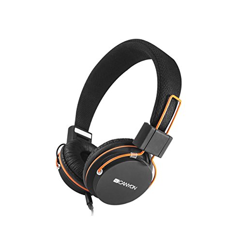 CANYON CHP2 on Ear Headphones Compatible with PC Laptop Desktop iPhone, iPad, iPod with Microphone Head-Band
