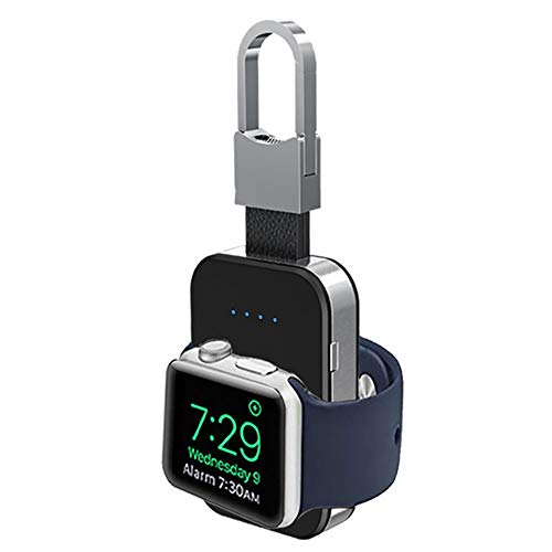 Cargador inalámbrico portátil para Apple Watch, mini 950 mAh banco de energía externo con gancho para llavero, cargador de reloj para negocios, viajes (negro) Cargador inalámbrico portátil para Apple Watch, mini 950 mAh banco de energía externo con gancho para llavero, cargador de reloj para negocios, viajes (negro)