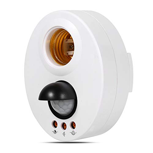 Casquillo E27 Detector de Movimiento IR Infrarrojos, luz Nocturna de bajo Consumo para Bombilla Bulbs 110 – 250 V Sensor luz Soporte Base