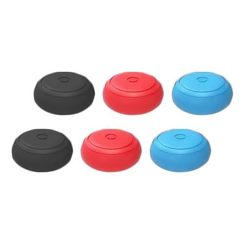 Chickwin pulgar agarre palo thumb grip silicona caps para Nintendo Switch Joy-Con Mando controlador (Negro Rojo Azul 6pc)