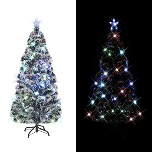 Cikonielf - Árbol de Navidad artificial de 210 cm, reutilizable con soporte, LED y 280 ramas para Navidad, decoración de interior y exterior