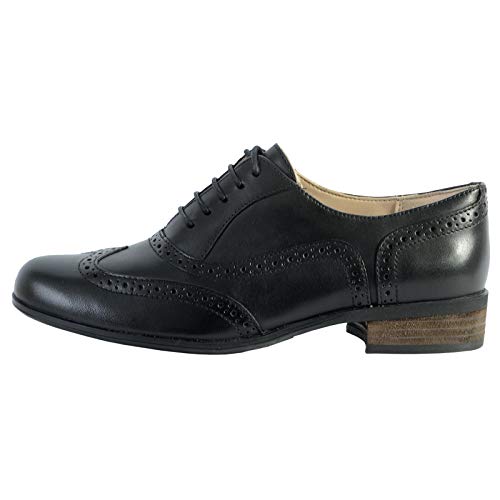 Clarks Hamble Oak, Zapatos de Cordones Derby Mujer, Negro (Black Leather), 37 EU