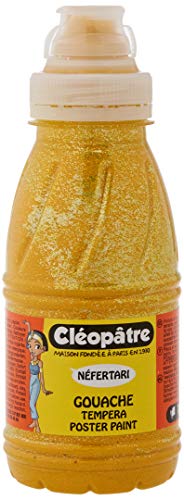 Cleopatre - PP250-7 - Pintura con purpurinas plateadas - Frasco de 250 ml - Amarillo dorado