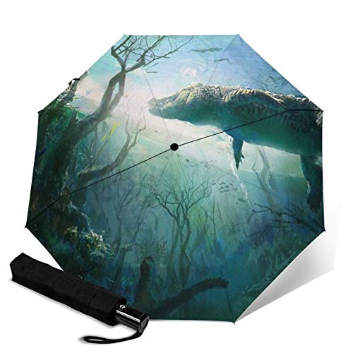 Cocodrilo, paraguas plegable, resistente al viento, protección UV, paraguas compacto para viajes, uso diario