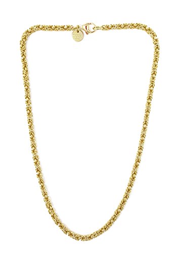 Collar Cadena Bizantino Redondo 18k Oro doublé 4 mm 75 cm joyeria Desde la fábrica Italiana tendenze Regalo Mujer y Hombre