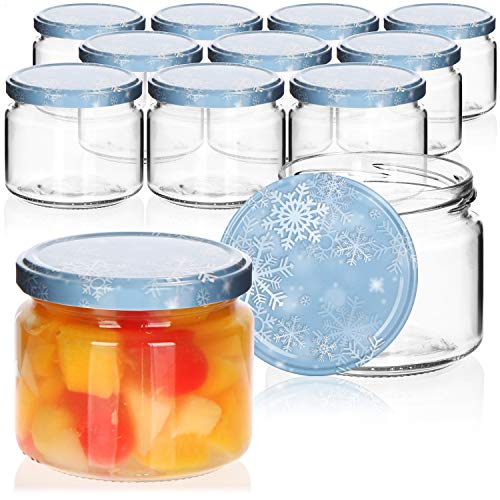COM-FOUR® Tarros de conservación 12x con tapa de rosca en diseño de invierno - TO Ø 82 mm - hasta 330 ml COM-FOUR® Tarros de conservación 12x con tapa de rosca en diseño de invierno - TO Ø 82 mm - hasta 330 ml