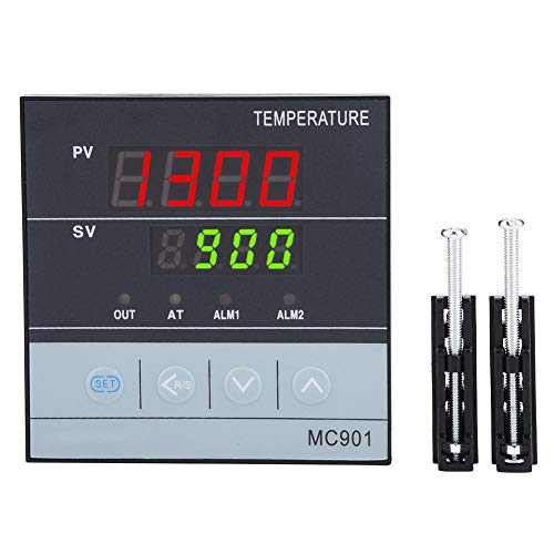 Controlador de temperatura PID, MC901 Pantalla digital Controlador de temperatura PID Tipo K PT100 Entrada de sensor Relé Salida SSR