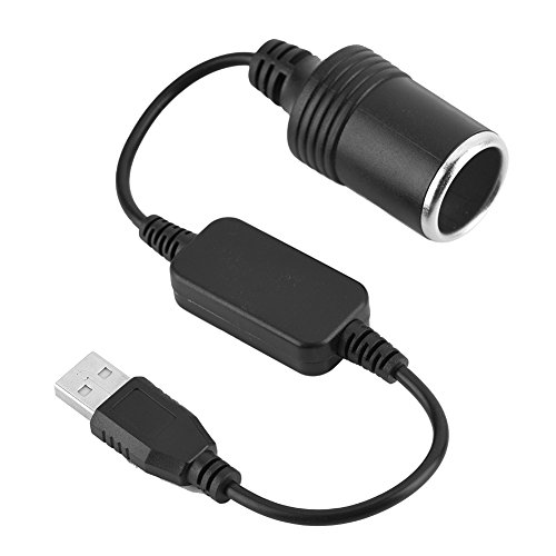 Convertidor USB A macho a 12 V hembra para encendedor de cigarrillos de coche, convertidor de alimentación de puerto USB para GPS Dashcam