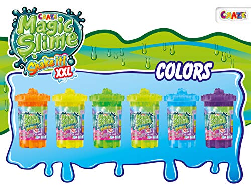 CRAZE Slime Shake it XXL Barro mágico para niños Varias variaciones de Color, 1000 ml (22245)