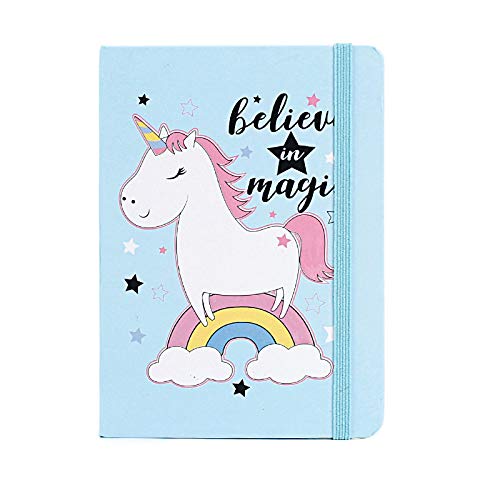 Creativo Kawaii Unicornio Cuaderno de tapa dura A5 / A6 / A7 96 hojas Diario Libro de notas lindo para niños Papelería Útiles escolares A6145x105mm color aleatorio