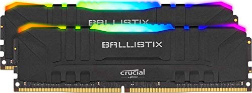 Crucial Ballistix BL2K16G32C16U4BL RGB, 3200 MHz, DDR4, DRAM, Memoria Gamer para Ordenadores de sobremesa, 32GB (16GBx2), CL16, Negro