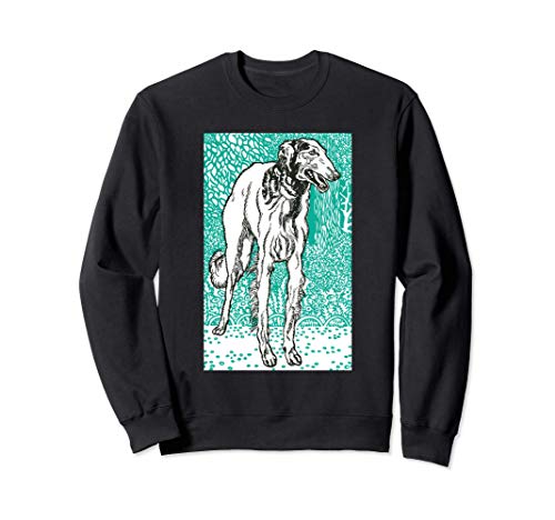 de la vendimia del perrito del amante del perro del galgo Sudadera