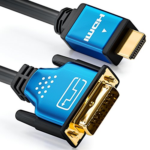 deleyCON 3m Cable HDMI a DVI de Alta Velocidad - 1080p Full HD 3D - Cable Adaptador HDMI a DVI