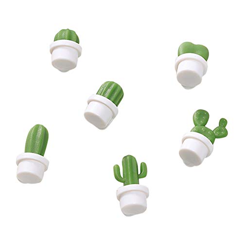 Delleu 6 UNIDS Mini Cactus de Dibujos Animados Imán de Nevera Imán de Nevera Imán de Cactus En Maceta Decoración