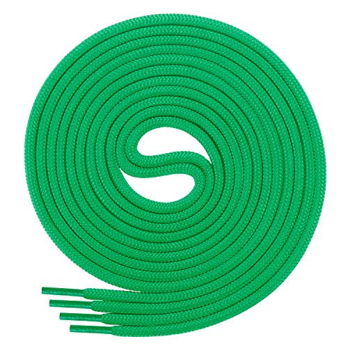 Di Ficchiano 3 pares de cordones redondos para zapatos de negocios y de piel, cordones resistentes, diámetro de 3 mm, color verde, longitud de 130 cm