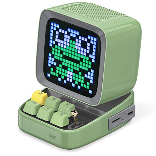 Divoom Ditoo Pixel Art Altavoz Bluetooth Multifuncional, Altavoz portátil Retro con Pantalla LED RGB, Teclado mecánico, Reloj Despertador Inteligente, Compatible con Tarjeta TF y Radio Green