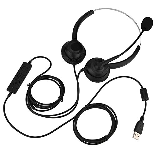 Diyeeni Call Center Headset, 250cm USB Call Center Headset con micrófono para computadora, teléfono, Caja de Escritorio, cancelación de Ruido, Uso cómodo