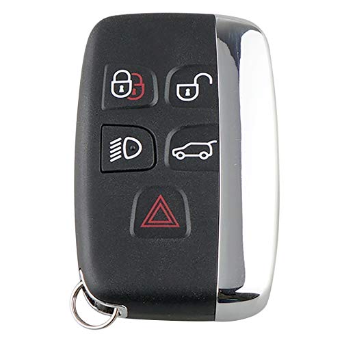 Duokon 5 botones Car Remote Key Fob Case Shell Shell, Black Smart Car Key Case Fit para Jaguar para Land Rover