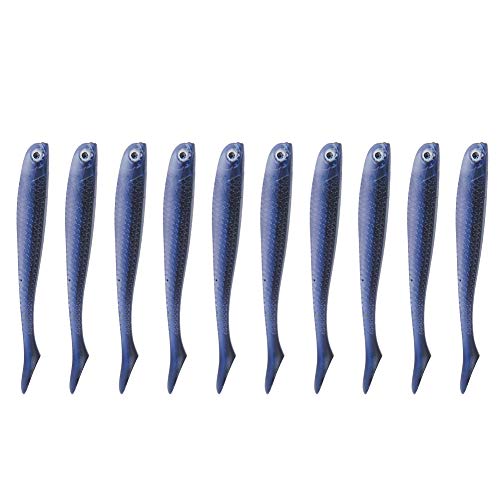 Duokon Señuelos de Pesca Keenso, 10 señuelos de Pesca de lubina ecológicos de PVC para Agua Dulce y Salada(1 # Negro Azul) Duokon Señuelos de Pesca Keenso, 10 señuelos de Pesca de lubina ecológicos de PVC para Agua Dulce y Salada(1 # Negro Azul)