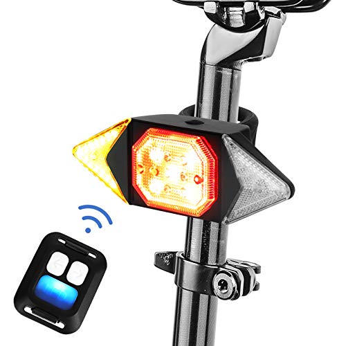 E-More Luz Trasera para Bicicleta, LED Luz Bicicleta USB Recargable con Mando a Distancia Impermeable Luces Intermitentes Direccionales Ciclismo luz de Advertencia para Bicicleta de Carretera