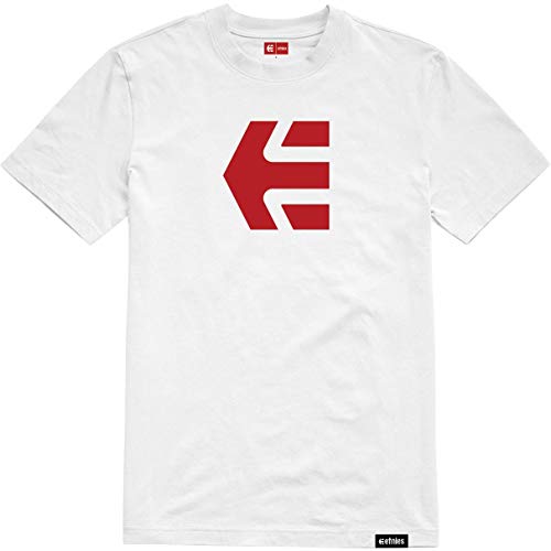 Etnies Icon Tee Streetwear - Camiseta para hombre, color negro y amarillo Blanco S