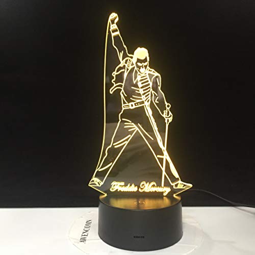 Freddie Mercury Enciende la luz de la Noche Sensor táctil bebé niños luz de la Noche decoración de la habitación de la Oficina Luces directas