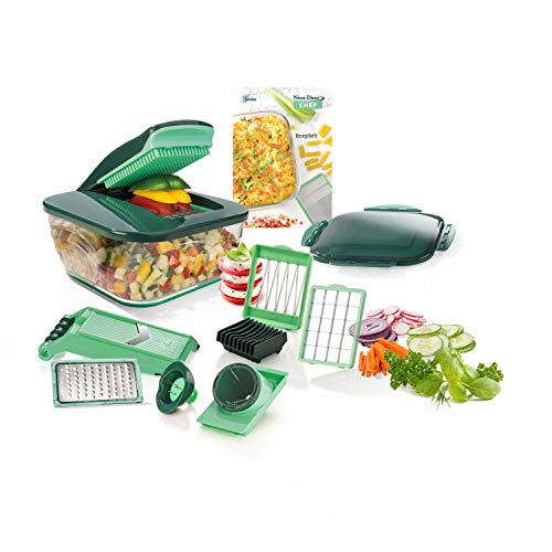 Genius Nicer Dicer Chef (15 piezas) | Cortador de frutas, verduras, cebolla, picadora, rallador de verduras, mandolina Genius Nicer Dicer Chef (15 piezas) | Cortador de frutas, verduras, cebolla, picadora, rallador de verduras, mandolina