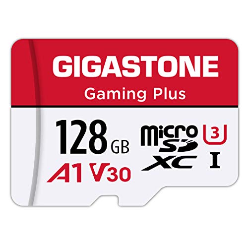 Gigastone 128GB Tarjeta de Memoria Micro SD, Gaming Plus, Compatible con Nintendo Switch, Alta Velocidad 100MB/s, Grabación de Video 4K, Micro SDXC UHS-I A1 Clase 10