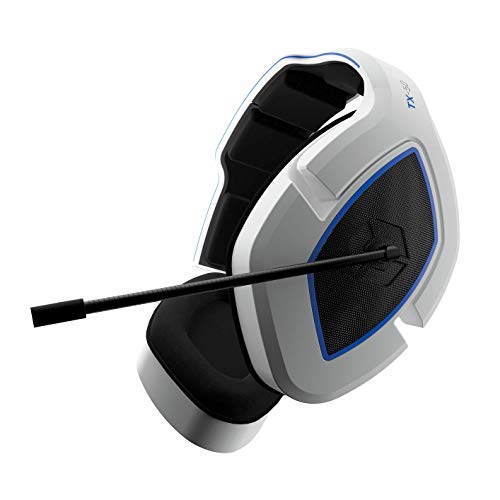 Gioteck - Auricular Estereo con Cable Trenzado, Blanco y Azul TX-50 Gioteck PS5, Xbox Serie X, multiplataforma (PS5)