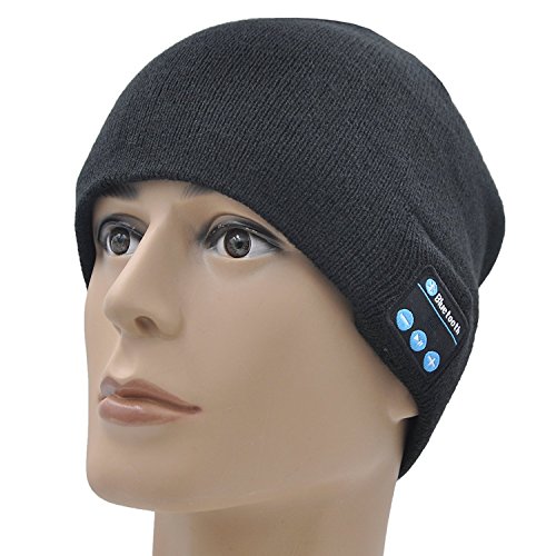 Gorro Ideapro unisex con micrófono y auricular inalámbrico Bluetooth estéreo integrados