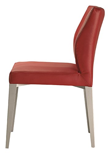Gourmet silla metálica de diseño cromada tapizada piel natural gran confort y ergonomía para comedor o hostelería de lujo. 1 unidad