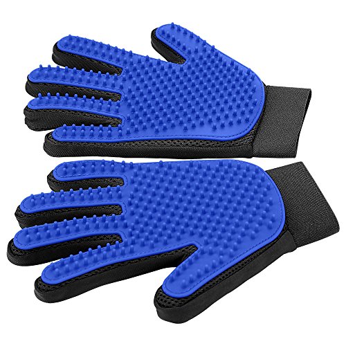 Guante de cepillado para mascotas, guante que elimina el pelaje de forma suave, herramienta de masaje con diseño de cinco dedos, perfectos para perros y gatos de pelo largo y corto Guante de cepillado para mascotas, guante que elimina el pelaje de forma suave, herramienta de masaje con diseño de cinco dedos, perfectos para perros y gatos de pelo largo y corto