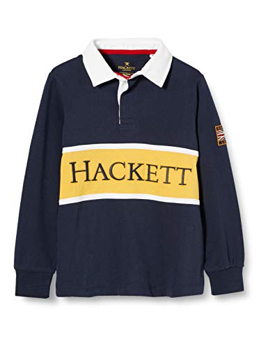 Hackett Panel Rugby B Suéter polo, 5DHNAVY / Amarillo, K07 para Niños