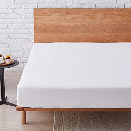 Hansleep Sábana Bajera 150x200 cm, Bajera Cama 150 de Microfibra Lavada a la Piedra Suave Hipoalérgica - Sábana Bajera Ajustable Alto Especial de 38 cm, Blanco Hansleep Sábana Bajera 150x200 cm, Bajera Cama 150 de Microfibra Lavada a la Piedra Suave Hipoalérgica - Sábana Bajera Ajustable Alto Especial de 38 cm, Blanco