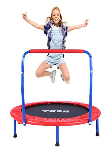 HEKA Cama Elástica Infantil Cama Elástica para Niños ,Trampolín Fitness Plegable 92 cm, Trampolín niños Peso máximo 75 kg (Rojo)