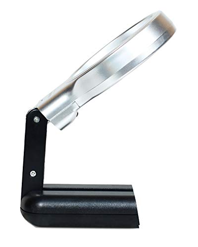 HIMRY Lupa Die Pie con Luz LED, Aumento 3X, Lupa Iluminada para Lectura, Costura, Modelismo, Soldar y Oficina, Lupa Plegable de Manos Libres con Soporte, Negro, KXD3020 HIMRY Lupa Die Pie con Luz LED, Aumento 3X, Lupa Iluminada para Lectura, Costura, Modelismo, Soldar y Oficina, Lupa Plegable de Manos Libres con Soporte, Negro, KXD3020