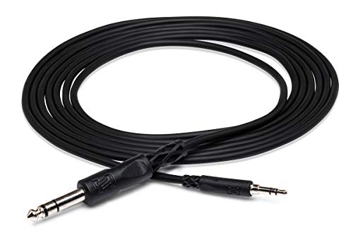 Hosa CMS105 - Cable Jack a mini Jack TSR 6.3 mm-3.5 mm, profesional, estéreo, 1.5 m, color negro