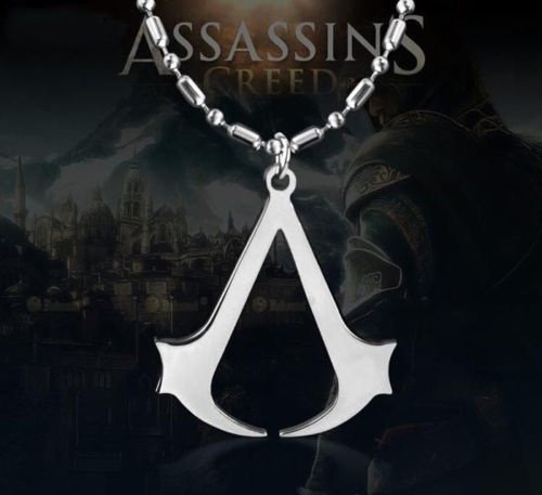 HSDDA - Collar con colgante de cadena de acero para hombre, diseño de Assassin's Creed Altair, color plateado