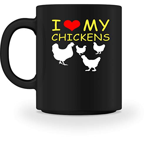 I Love My Chickens - Taza, diseño de gallinas Negro M