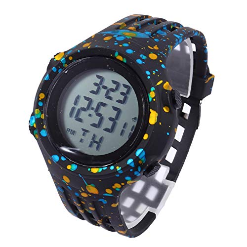 ibasenice Niños Reloj Digital Impermeable Pantalla Led Reloj Deportivo Al Aire Libre Relojes de Pulsera para Niño Niñas Niños Amarillo