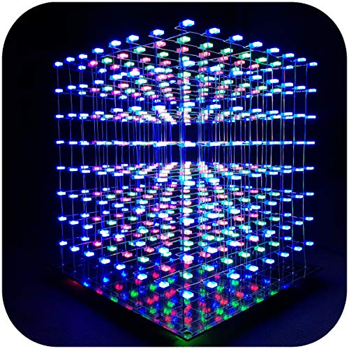 iCubeSmart Wuerfel 3D8S-MULTI - Juego de construcción de cubos LED 3D, 8 x 8 x 8 cm, para laboratorios electrónicos, regalos creativos