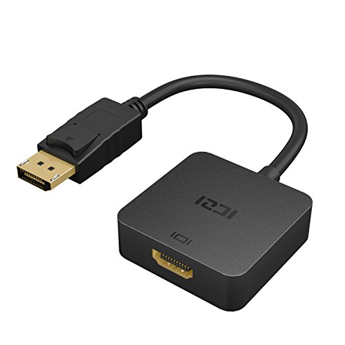ICZI Adaptador DisplayPort a HDMI 2.0 4K 60HZ Multipantalla Conversor DP a HDMI con Conector Chapado en Oro, Cable Recubierto de Cobre para PC, Laptop y TV, Monitor, Proyector, Negro