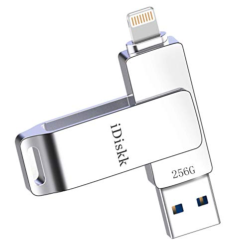 iDiskk MFi Certified 256GB Photo Stick para iPhone Memory Stick para iPad iPhone Unidad Flash USB Compatible con iPad Mac PC iPhone Almacenamiento para iOS14