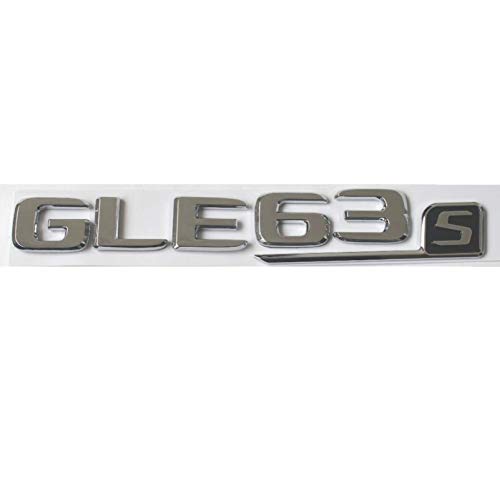 Insignia cromada de ABS para la parte trasera del coche, emblema para Mercedes Benz GLE63 AMG S 17-19 (Shiny Plata, GLE63S)