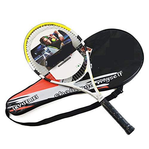 JDDSA 26" Raqueta de Tenis, Principiantes y Jugadores Intermedios, Tamaño de Empuñadura L2, Unisex Adulto con Funda de Cuero,Amarillo