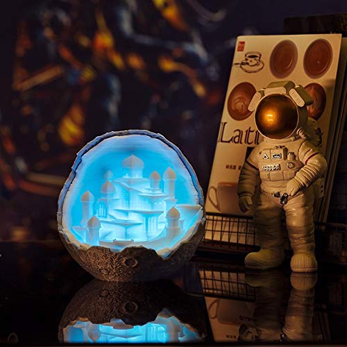 JIAHUI Luz de la Noche de impresión en 3D Luna Castillo de la lámpara como la Luna como Regalo de la lámpara de la lámpara for Rocket (Color : 20cm)