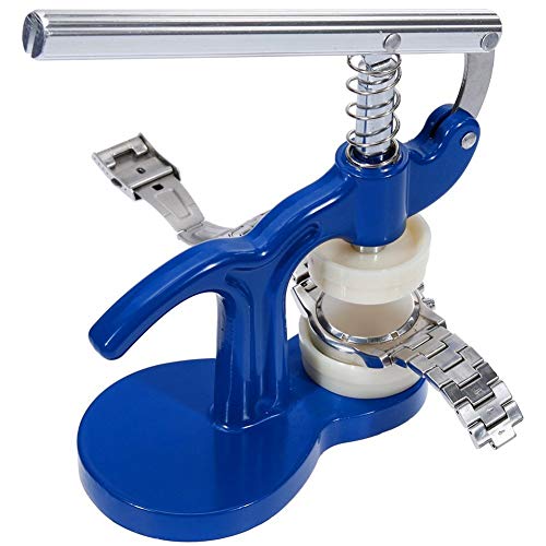 Juego de prensas de relojes L con 12 diferentes troqueles de 2 lados y mango antideslizante humanizado – resorte helicoidal, caja trasera de relojes más cercana, kit de herramientas profesional Juego de prensas de relojes L con 12 diferentes troqueles de 2 lados y mango antideslizante humanizado – resorte helicoidal, caja trasera de relojes más cercana, kit de herramientas profesional